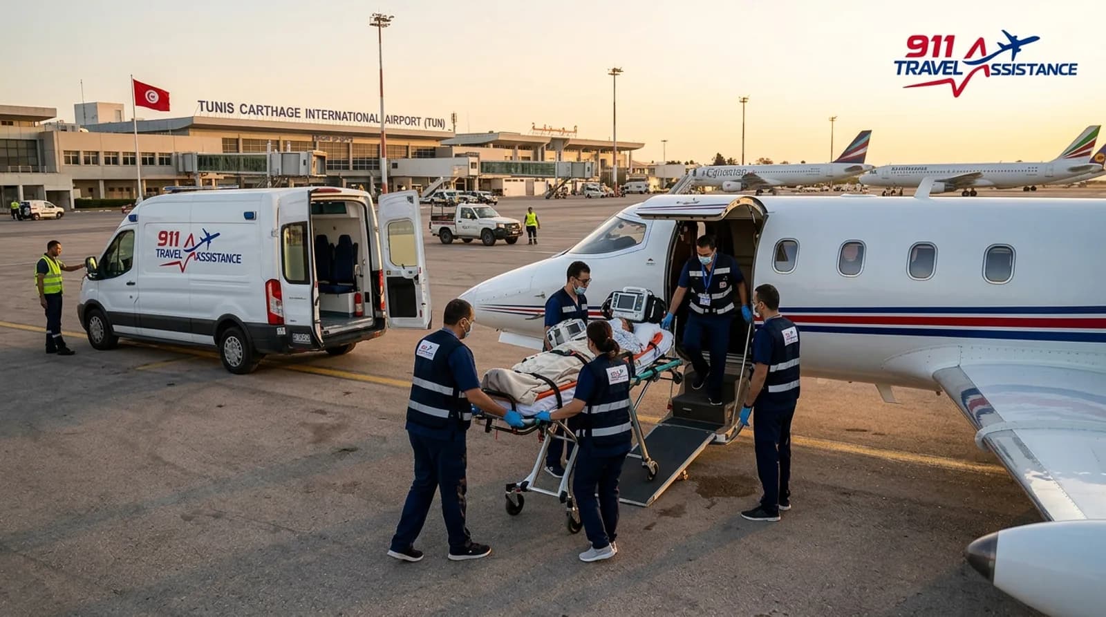 911 طبيب مساعد في السفر يعمل على شاطئ جرجيس